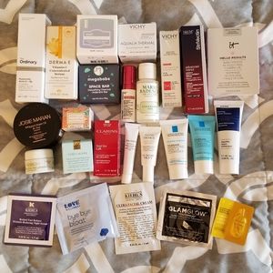 Lot of 25 Skincare Minis & Samples Cleanser Treatment Moisturizer